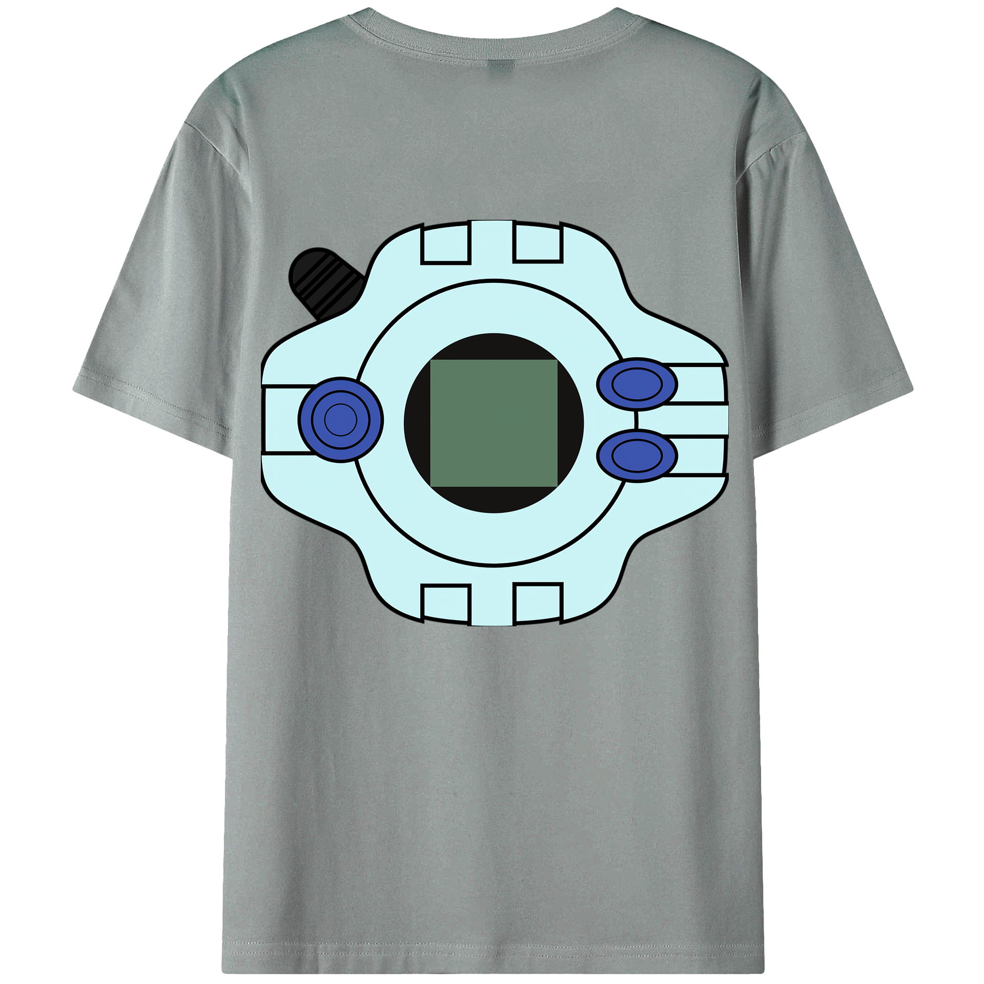 （画像用） Digimon デジタルモンスター/デジモン 綿100％ メンズ半袖Tシャツ（バックプリント） 通気性